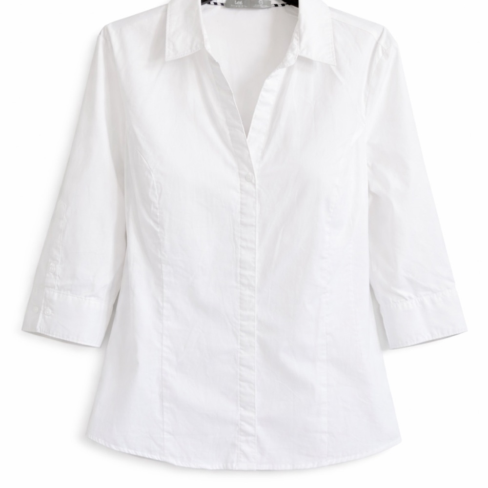 Lee Women's White Button Down Shirt